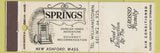 Matchbook Cover - The Springs Restaurant New Ashford MA