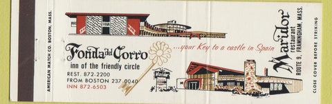 Matchbook Cover - Fonda Del Corro Maridor Framingham MA
