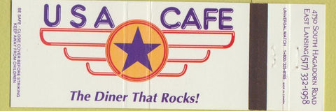 Matchbook Cover - USA Cafe Diner East Lasning MI
