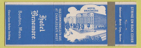 Matchbook Cover - Hotel Braemore Boston MA