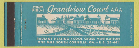 Matchbook Cover - Grandview Court Cornelia GA