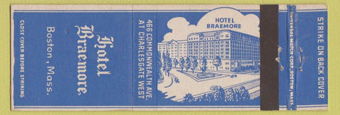 Matchbook Cover - Hotel Braemore Boston MA