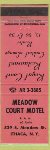 Matchbook Cover - Meadow Court Motel Ithaca NY