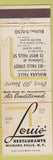 Matchbook Cover - Louis Restaurants Niagara Falls NY