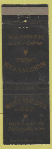 Matchbook Cover - Walnut Park Plaza Hotel Philadephia PA WEAR