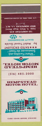 Matchbook Cover - Hempstead Motor Hotel West Hempstead LI NY