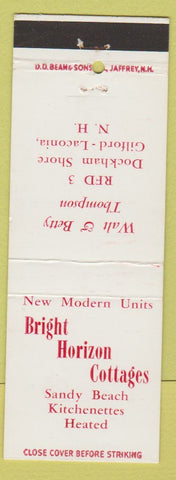 Matchbook Cover - Bright Horizon Cottages Gilford Laconia NY