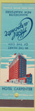 Matchbook Cover - Hotel Carpenter Manchester NH