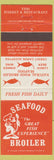 Matchbook Cover - Seafood Broiler Glendale Lakewood Tarzana Brentwood CA