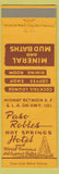 Matchbook Cover - Paso Robles Hot Springs Hotel CA