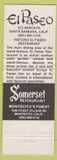 Matchbook Cover - Somerset House El Paseo Santa Barbara CA