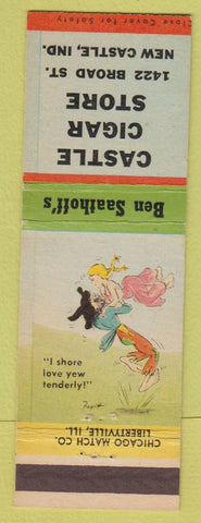 Matchbook Cover - Ben Saathoff's Castle Cigar Store New Castle IN hillbilly