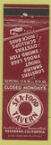 Matchbook Cover - Sea Food Tavern Pasadena CA