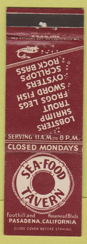 Matchbook Cover - Sea Food Tavern Pasadena CA
