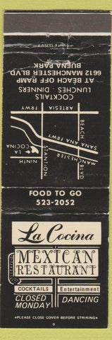 Matchbook Cover - La Cocina Mexican Restaurant Buena Park CA