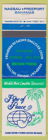 Matchbook Cover - Pipe of Peace Nassau Freeport Bahamas