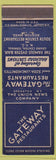 Matchbook Cover - Gateway Restaurants Boston New York City