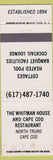 Matchbook Cover - Whitman House Cape Cod Restaurant North Truro MA WEAR