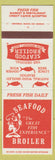 Matchbook Cover - Seafood Broiler Glendale Lakewood Tarzana Brentwood CA
