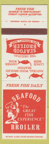 Matchbook Cover - Seafood Broiler Glendale Lakewood Tarzana Brentwood CA