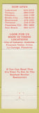 Matchbook Cover - Seafood Broiler Glendale Lakewood Tarzana Brentwood CA