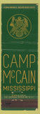 Matchbook Cover - Camp McCain MS military WEAR