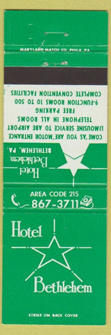 Matchbook Cover - Hotel Bethlehem PA
