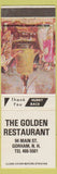 Matchbook Cover - Golden Restaurant Gorham NH