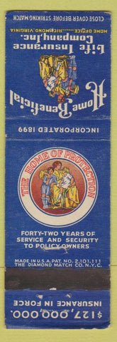 Matchbook Cover - Home Beneficial Life Insurance Richmond VA WEAR