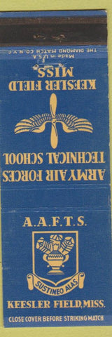 Matchbook Cover - Army Air Forces School Keeseler Field MS WEAR