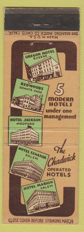 Matchbook Cover - Hotels Salem Eugene Grants Pass OR