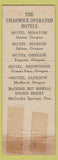 Matchbook Cover - Hotels Salem Eugene Grants Pass OR