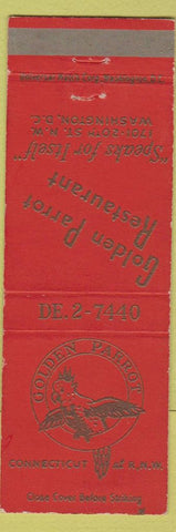 Matchbook Cover - Golden Parrot Rstaurant Washington DC