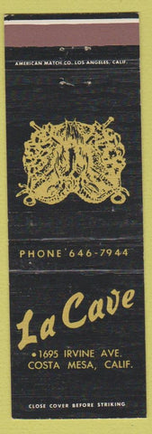 Matchbook Cover - La Cave Costa Mesa CA