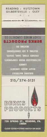 Matchbook Cover - Berks Products Reading PA Building Materials concrete
