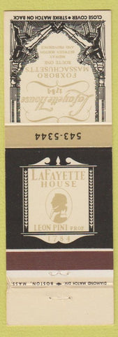 Matchbook Cover - Lafayette House Foxboro MA