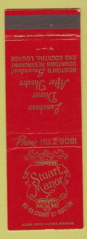 Matchbook Cover - Stuart Manor Restaurant Boston MA
