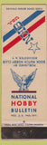 Matchbook Cover - National Hobby Bulletin Match Collecting Rochester NY