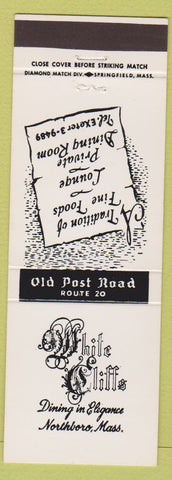 Matchbook Cover - White Cliffs Restaurant Northboro MA