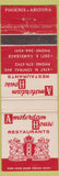 Matchbook Cover - Amsterdam House Restaurant Phoenix AZ WORN