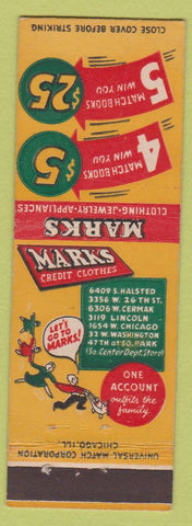 Matchbook Cover - Marks Credit Clothing Chicago IL girlie back