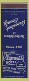 Matchbook Cover - Plymouth Hotel Fort Fairfield ME