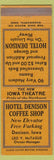 Matchbook Cover - Hotel Denison IA