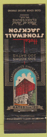 Matchbook Cover - Hotel Stonewall Jackson Clarksburg WV