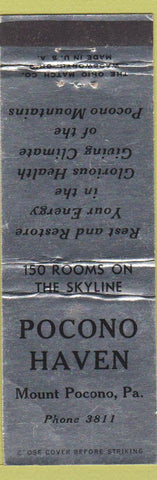 Matchbook Cover - Pocono Haven Mount Pocono PA WEAR