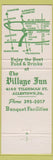 Matchbook Cover - The Village Inn Allentown PA