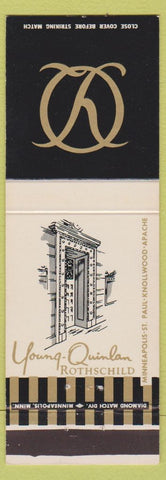 Matchbook Cover - Young Quinlan Rothchild Minneapolis St Paul MN