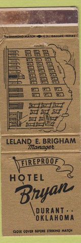 Matchbook Cover - Hotel Bryan Durant OK WEAR