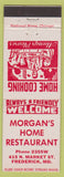 Matchbook Cover - Morgan's Home Restaurant Frederick MD