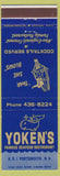 Matchbook Cover - Yoken's Seafood Restaurant Portsmouth NH whale